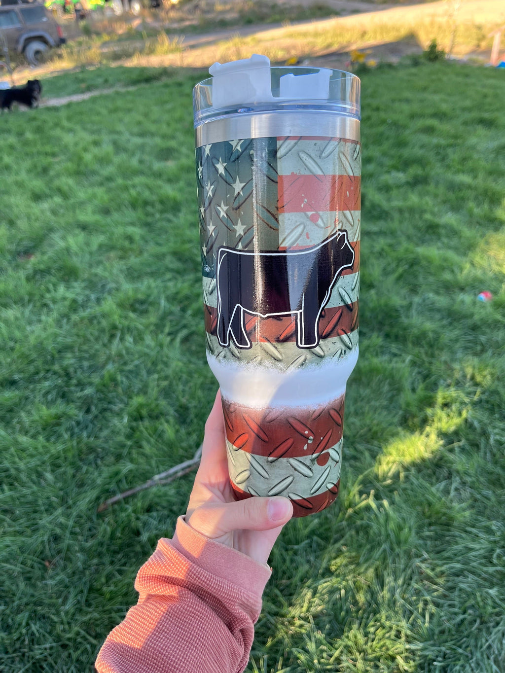 Custom 40 oz Tumbler with Handle (Top &amp; Bottom Print Areas)