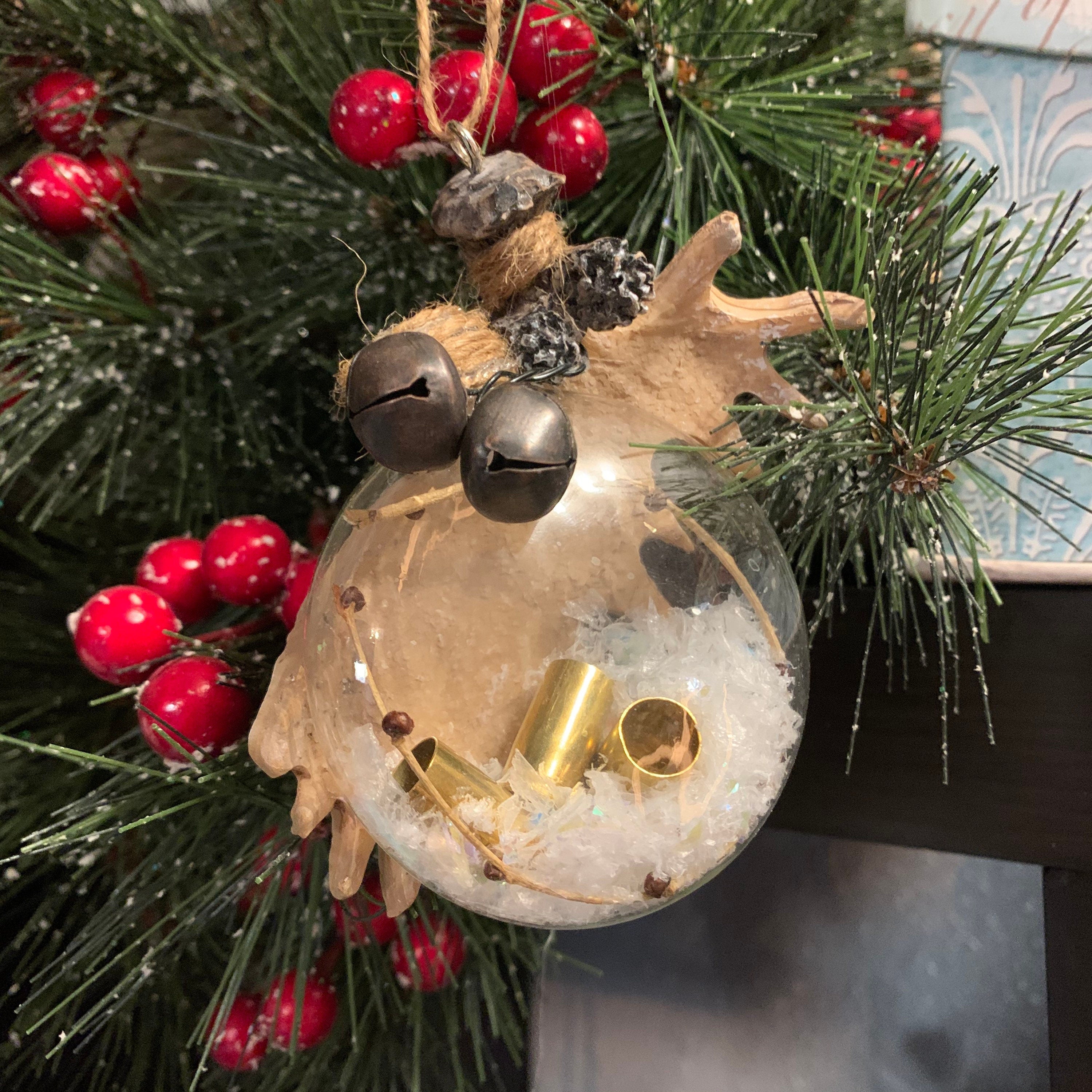 Christmas Ornament - Moose Hunter Ornament - Personalization Optional