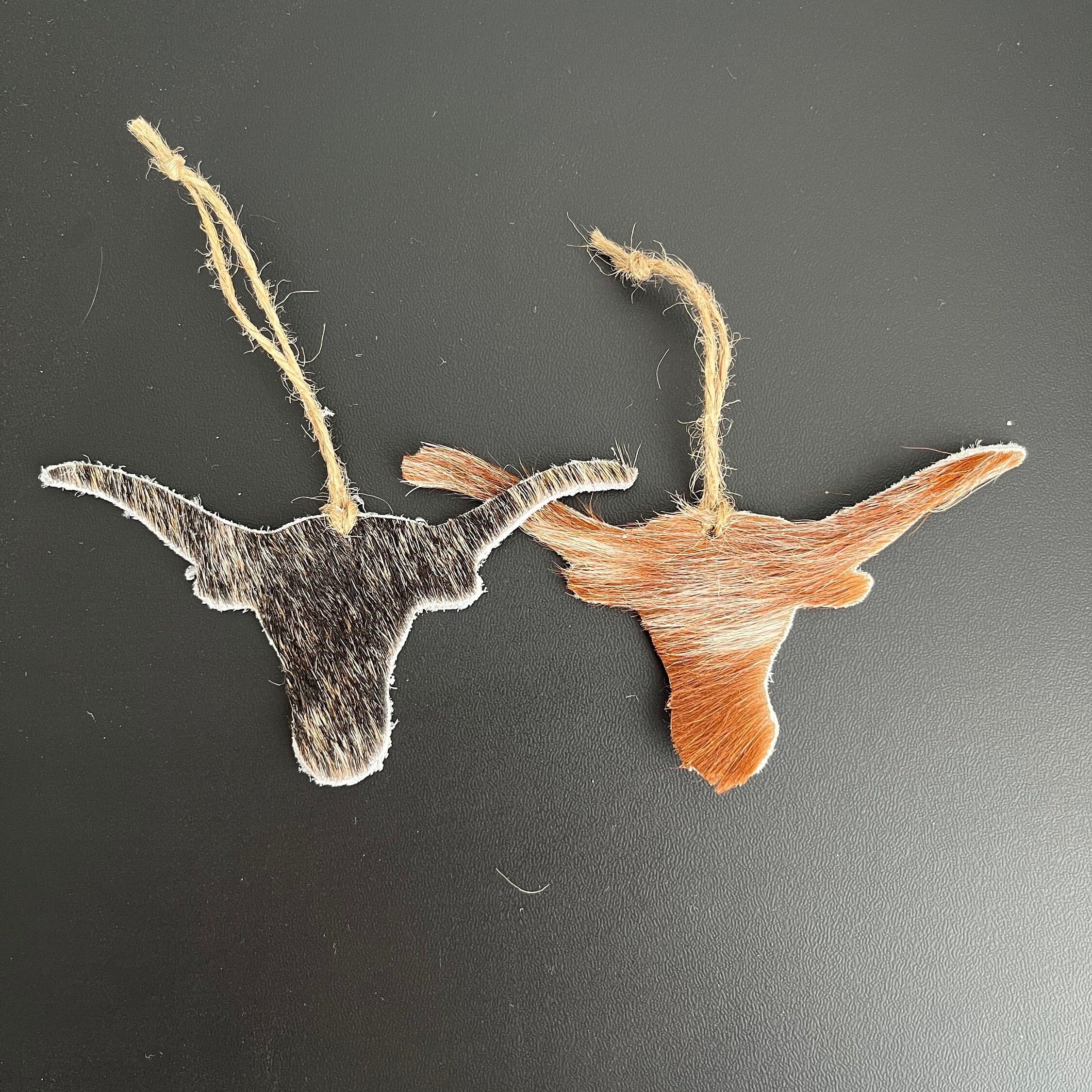 Christmas Ornaments - Set of 12 Genuine Cow Hide Leather Christmas Ornaments