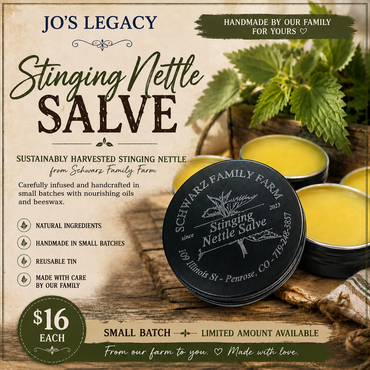 Stinging Nettle Salve from Schwarz Family Farm