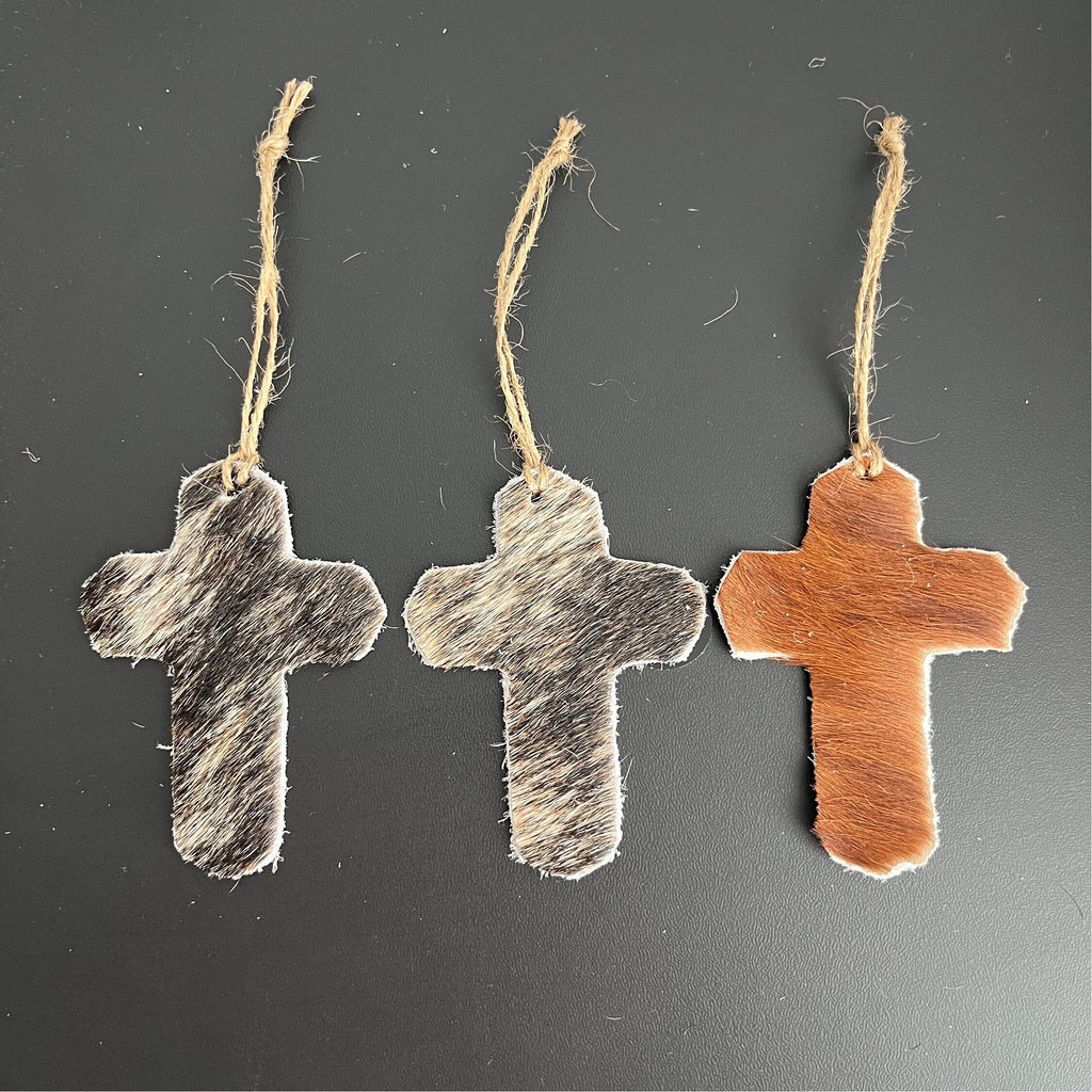 Christmas Ornaments - Set of 12 Genuine Cow Hide Leather Christmas Ornaments