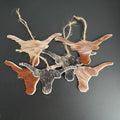 Christmas Ornament - Single Genuine Hair On Leather Longhorn Christmas Ornament , Western Cow Hide , Cow head Christmas Ornament