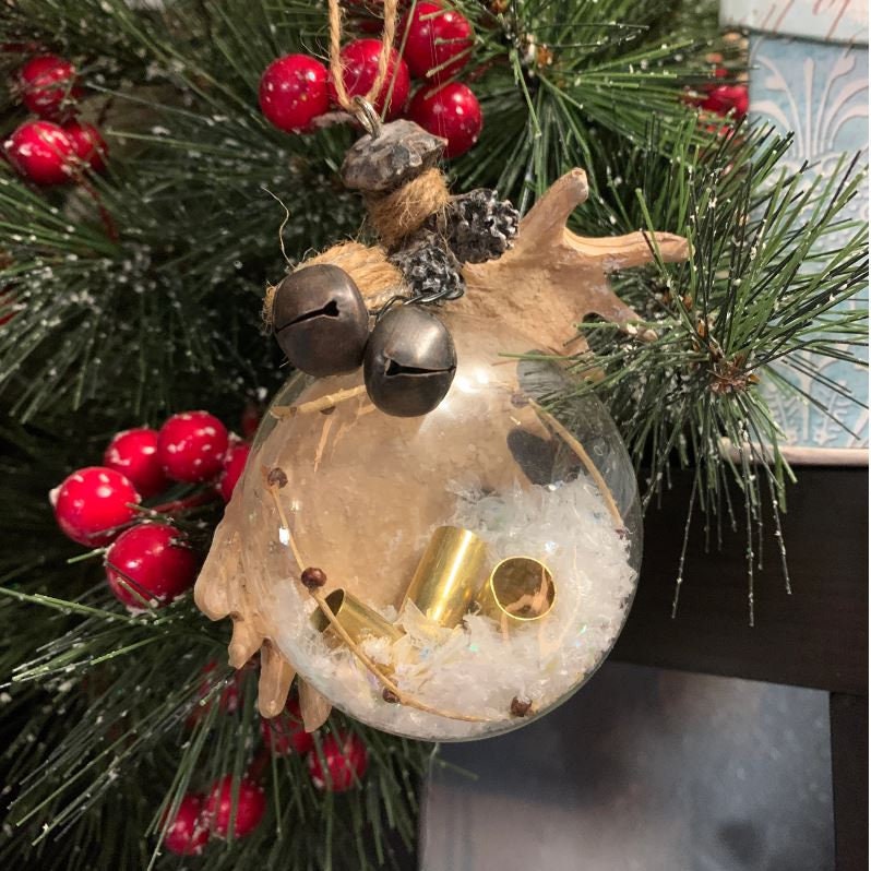 Christmas Ornament - Moose Hunter Ornament - Personalization Optional