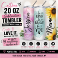 Custom 20 oz Sublimation Tumbler (Includes Metal Straw)