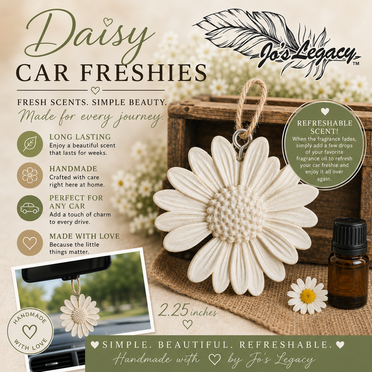 Car Freshie - Daisy Bundle (refreshable)