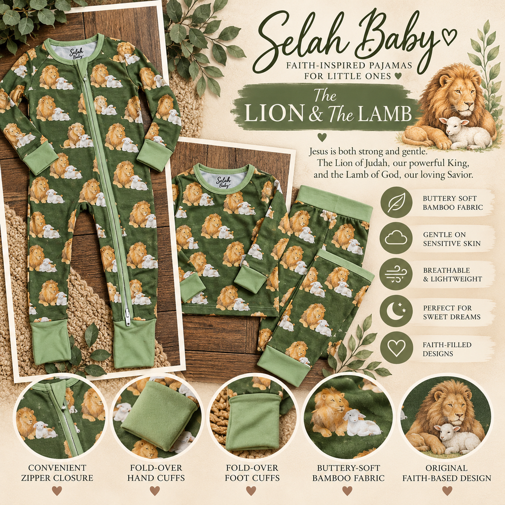 Baby-Toddler - "The Lion & The Lamb" Bamboo Pajamas by Selah Baby