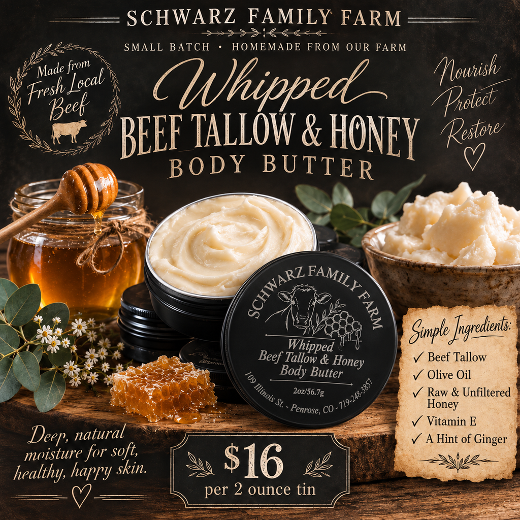 Apothicary - Whipped Beef Tallow & Honey Body Butter from Schwarz Family Farm