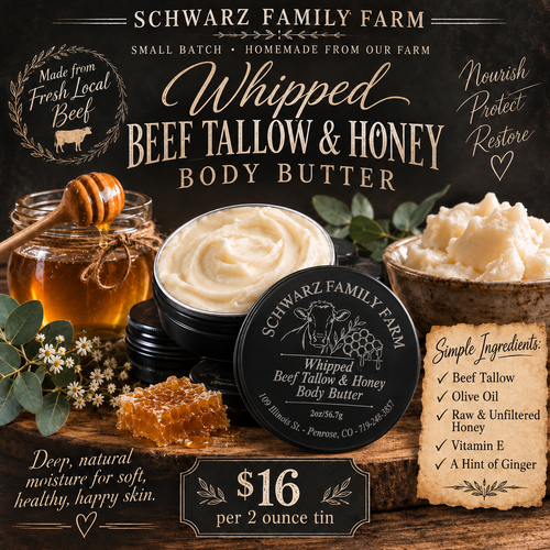 Apothicary - Whipped Beef Tallow & Honey Body Butter from Schwarz Family Farm