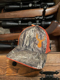Embroidery - Hunting Cap Hat Safety Orange & Camo Deer, Elk, Pronghorn, Animal Embroidery CUSTOM Flexfit.