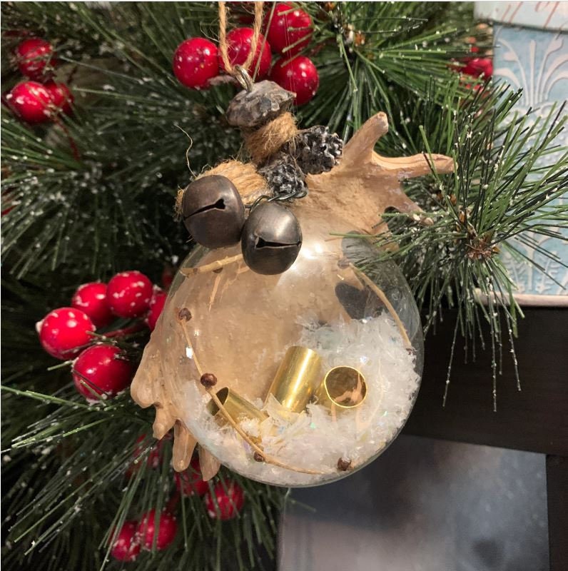 Christmas Ornament - Moose Hunter Ornament - Personalization Optional
