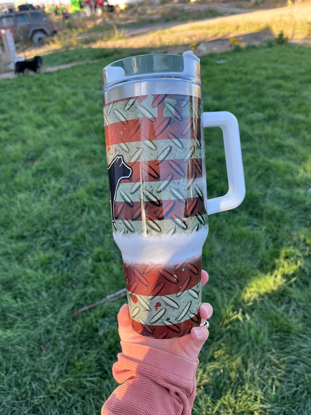 Custom 40 oz Tumbler with Handle (Top &amp; Bottom Print Areas)