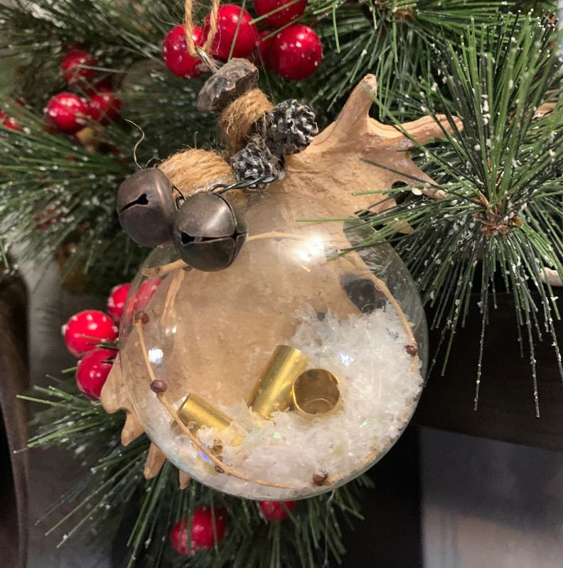 Christmas Ornament - Moose Hunter Ornament - Personalization Optional