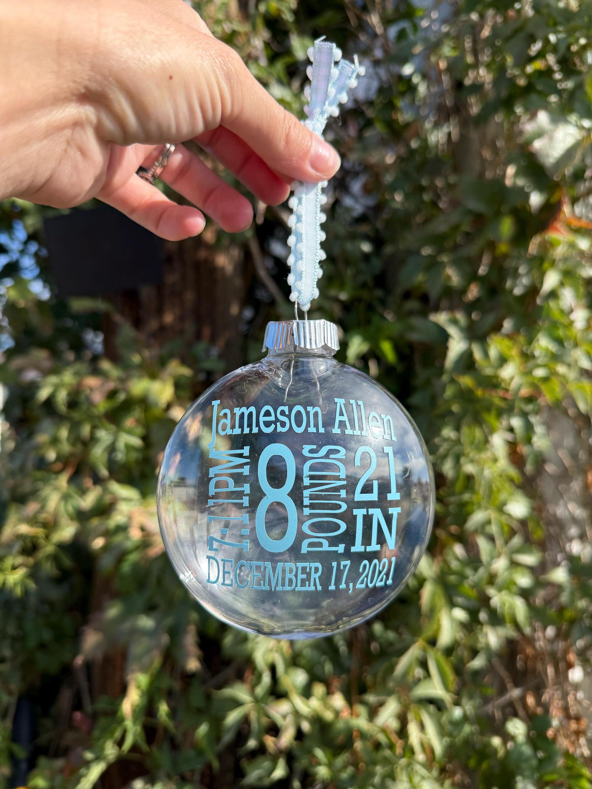 Christmas Ornament - Personalized Baby's First Christmas Ornament: Keepsake Birth Stats